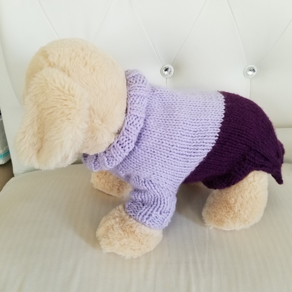 Puppy/dog knit winter sweater. Purple. New - Picture 2 of 8